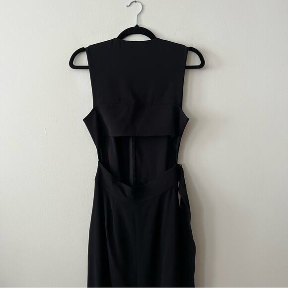 ALC Black Belted V-Neck Midi Dress - Picture 6 of 12